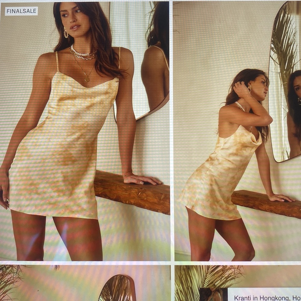 12th Tribe AMOR GOLD TIE DYE MINI SLIP DRESS - brand new